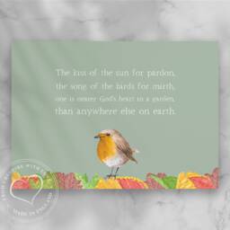 Robin Gardener's Quote Print - God's Garden Botanical Art Gift - thumbnail 2