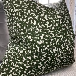 Decorative Pillow, Cushion Cover, Pillow Made in UK - Designer John Lewis & Partners Green Leaf Trail 100% Cotton - thumbnail 2