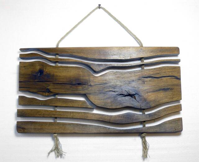 Handmade Walnut Wood Wall Hanging Minimalist Art Banner - image 1