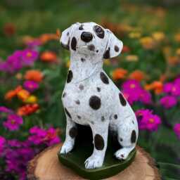 Funny Dalmatian Statue Concrete Dog Figurine Cement Puppy Sculpture Stone Figure Outdoor Garden Decor Dog Lover Gift Yard Art Ornament - thumbnail 2
