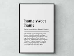 Hame Sweet Scottish Phrase Definition Scotland Gift Wall Art Print - thumbnail 1