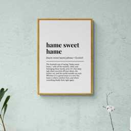 Hame Sweet Scottish Phrase Definition Scotland Gift Wall Art Print - thumbnail 3