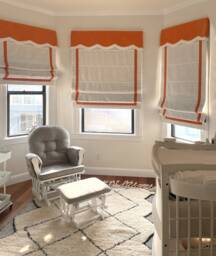 85 Colors Custom Roman Shades With Valance, Shade With Chain System, Window Blind, Window Treatment, Cotton Blend Roman Blind Border Trim - thumbnail 1