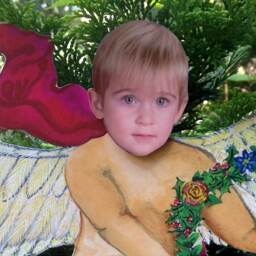Personalize It Cherub Kid Classic - Multi-Use 10''x 12'' Diy Customize Great For Baby's 1st Christmas - Light Skin Angel Tree Topper - thumbnail 2
