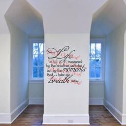 Life Is Not Measured By The Breathes We Take, But Moments That Take Our Breath Away Vinyl Wall Decal E00262 - thumbnail 3