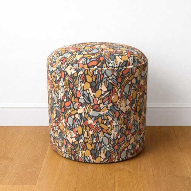 Handmade Pouffe in Linwood Omega Chesil Beach Dressing Table Stool, Livingroom Footstool - image 1