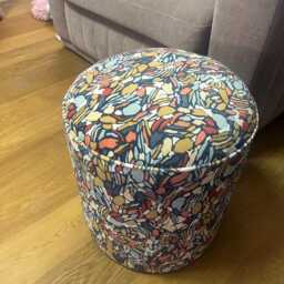 Handmade Pouffe in Linwood Omega Chesil Beach Dressing Table Stool, Livingroom Footstool - thumbnail 2