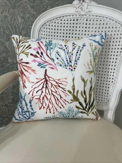 Handmade Cushion Cover in Prestigious Textiles Coral Tropical, Seaweed, Nautical, Seagrass Theme, Various Sizes Available - image 1