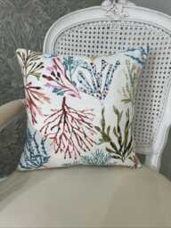 Handmade Cushion Cover in Prestigious Textiles Coral Tropical, Seaweed, Nautical, Seagrass Theme, Various Sizes Available - thumbnail 1