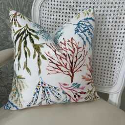 Handmade Cushion Cover in Prestigious Textiles Coral Tropical, Seaweed, Nautical, Seagrass Theme, Various Sizes Available - thumbnail 2