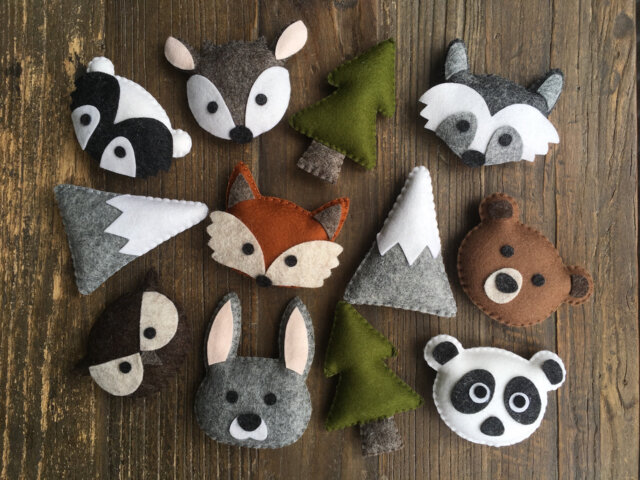 Wool Felt Woodland Animal Garland, Adventure Nursery Decor - image 1