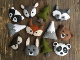 Wool Felt Woodland Animal Garland, Adventure Nursery Decor - thumbnail 1