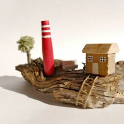 Driftwood House Art Wood Gift Natural Home Decor Wooden Houses Coastal Birthday Handmade Gift - thumbnail 3