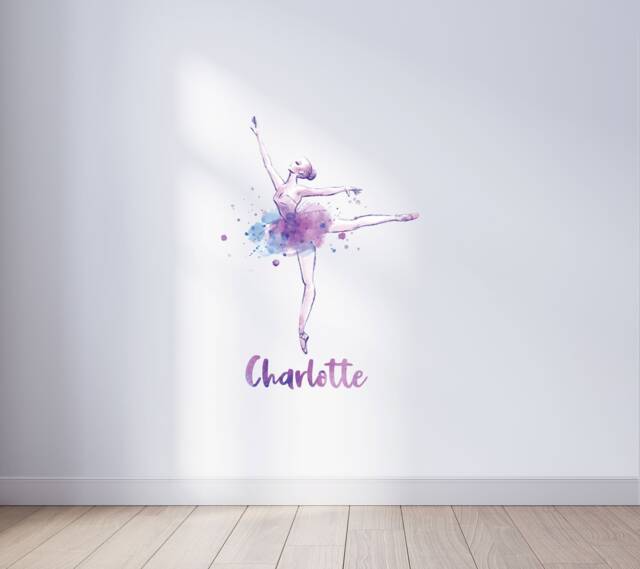Dancer Gift , Personalised Ballerina Wall Art For Her Girls Room Decor Customized Decal Dance Sticker - image 1