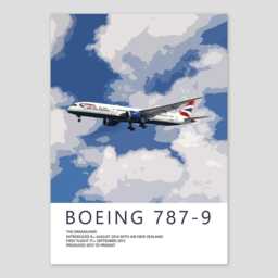 Triple Pack British Airways Boeing Prints - 747, 777, 787 Dreamliner Aviation Art Bundle - Pilot Gift, Poster, Plane - thumbnail 3