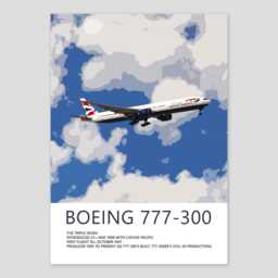 Triple Pack British Airways Boeing Prints - 747, 777, 787 Dreamliner Aviation Art Bundle - Pilot Gift, Poster, Plane - thumbnail 2