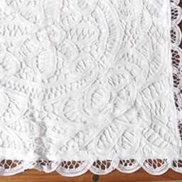 Cushion Cover Hand Embroidered Renaissance Lace Square White Manon 40cm - thumbnail 2