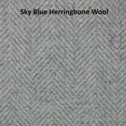Sky Blue Herringbone Wool Abraham Moon British Made 100% Cushion Pillow Cover Square Rectangle Lumbar - Superior Quality - thumbnail 3
