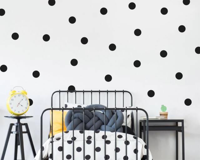 Black Polka Dot Wall Stickers Peel & Stick Decals For Nursery - image 1