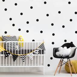 Black Polka Dot Wall Stickers Peel & Stick Decals For Nursery - thumbnail 2