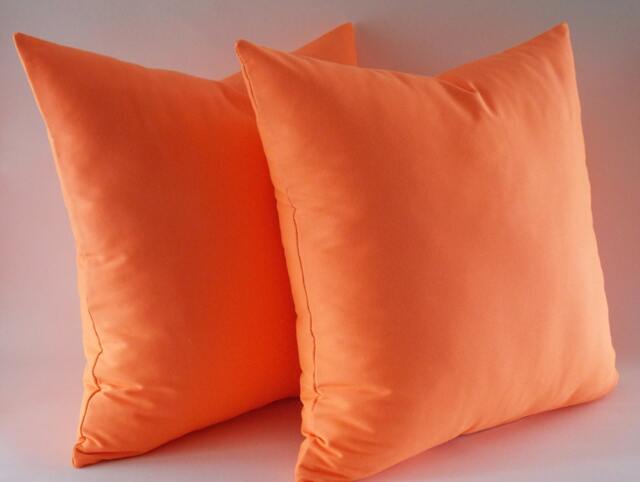 Set Of 2 Neon Orange Pillow Covers 18'' Cotton Blend Throw Pillows - image 1