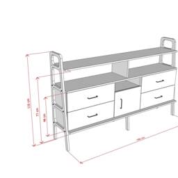 Entertainment Center, Scandinavian Sideboard, Handmade Furniture, Bookcase, Bookshelf, Mid Century Modern Credenza - thumbnail 2