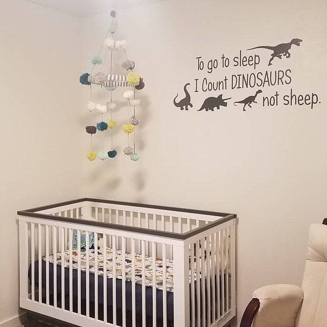 Dinosaur Themed Room Decor, Wall Art, Children Idea, To Go To Sleep I Count Dinosaurs Not Sheep Decal - image 1