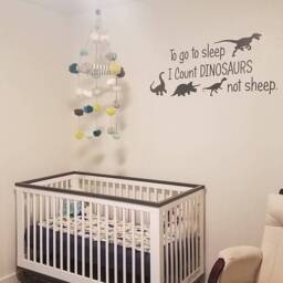 Dinosaur Themed Room Decor, Wall Art, Children Idea, To Go To Sleep I Count Dinosaurs Not Sheep Decal - thumbnail 1