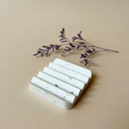 White Square Soap Dish - Minimalist Holder For One Bathroom Accessory Zero-Waste Gift Idea Rot-Proof - thumbnail 2