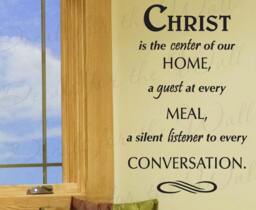 Christ Center Our Home Guest Inspirational Religious God Bible Vinyl Quote Sticker Large Wall Decal Decor Lettering Art Decoration R8 - thumbnail 1