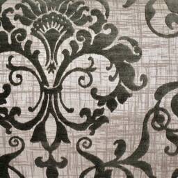 Taupe & Charcoal Contemporary Chenille Damask Pillow Cover - Home Decor Designer Throw - thumbnail 2