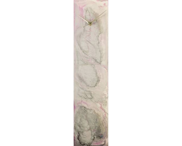 Glass Wall Clock Colorful Decor, 24 Inch Tall Modern Pink Home Unique Clock, For Art Resin - image 1