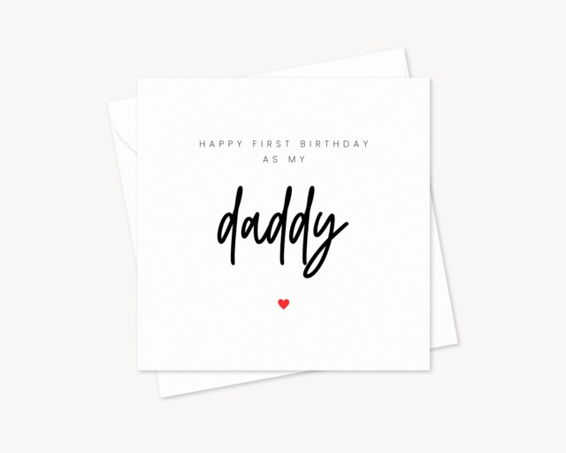Happy First Birthday As My Daddy Card - New Baby Gift For Dad Family Father Occasional Greeting - image 1