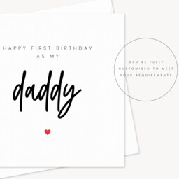 Happy First Birthday As My Daddy Card - New Baby Gift For Dad Family Father Occasional Greeting - thumbnail 2