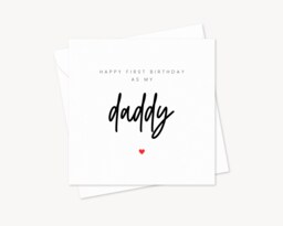 Happy First Birthday As My Daddy Card - New Baby Gift For Dad Family Father Occasional Greeting - thumbnail 1