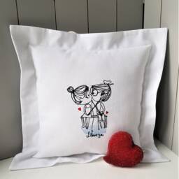 Pillow Gift For Couples, Love, Fishing, With Filling, 30 X cm. Embroidered - thumbnail 4