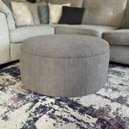 Handmade Boucle Storage Ottoman Round Footstool Coffee Table in Teddy Boucl?? - thumbnail 4