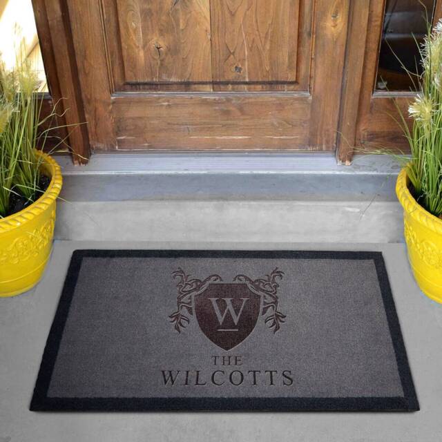 Family Crest Grey Doormat - Personalised Boutique Gifts - image 1