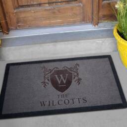 Family Crest Grey Doormat - Personalised Boutique Gifts - thumbnail 3