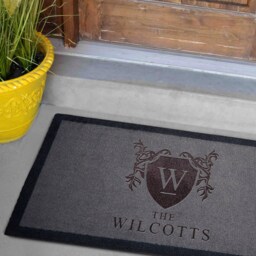 Family Crest Grey Doormat - Personalised Boutique Gifts - thumbnail 2