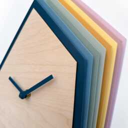 Colorful Cuckoo Clock, Layered Wood Wall Art, Modern Home Decor - thumbnail 2