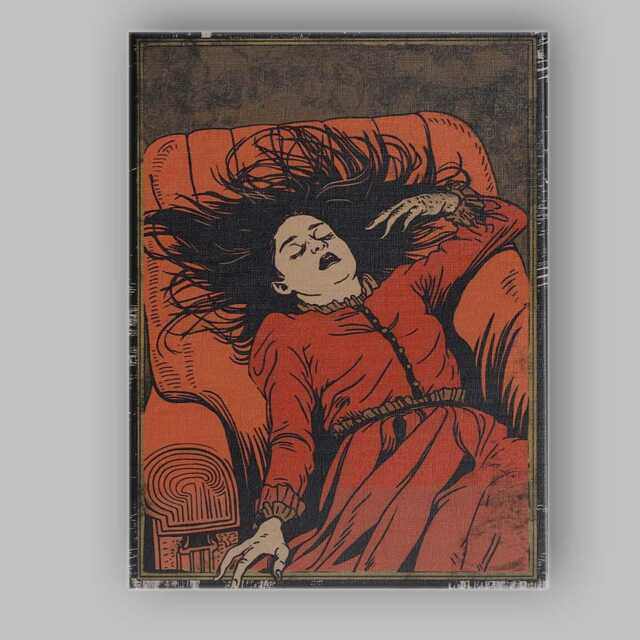 Vintage Gothic Sleeping Woman Dark Fantasy Illustration Canvas Wall Art Print Decor Picture Ready To Hang - image 1