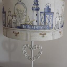 Seaside Lampshade Shabby Chic French Country Decoupage - thumbnail 3