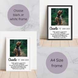 Personalized Dog Memorial Framed Print Pet Loss Sympathy Gift - thumbnail 2