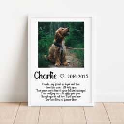 Personalized Dog Memorial Framed Print Pet Loss Sympathy Gift - thumbnail 3