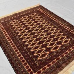 Vintage Afghan Turkmen Rug Zahir Shahi Wool Carpet - 6.5 X 4.9 Ft - thumbnail 2