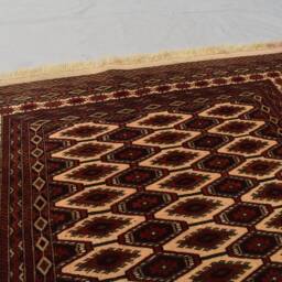 Vintage Afghan Turkmen Rug Zahir Shahi Wool Carpet - 6.5 X 4.9 Ft - thumbnail 3