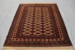 Vintage Afghan Turkmen Rug Zahir Shahi Wool Carpet - 6.5 X 4.9 Ft - thumbnail 1