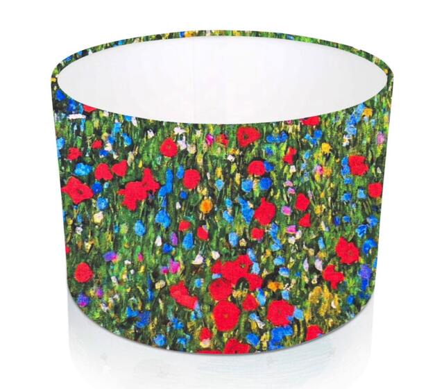 Klimt's Field Of Poppies Lampshade - 18656, Pendant Ceiling/Table Drum Light Shade, Italy Art Home Decor, Made UK - image 1