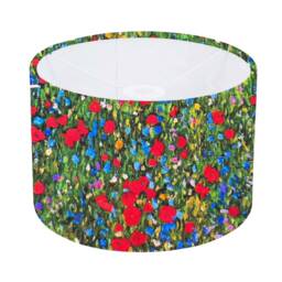 Klimt's Field Of Poppies Lampshade - 18656, Pendant Ceiling/Table Drum Light Shade, Italy Art Home Decor, Made UK - thumbnail 3